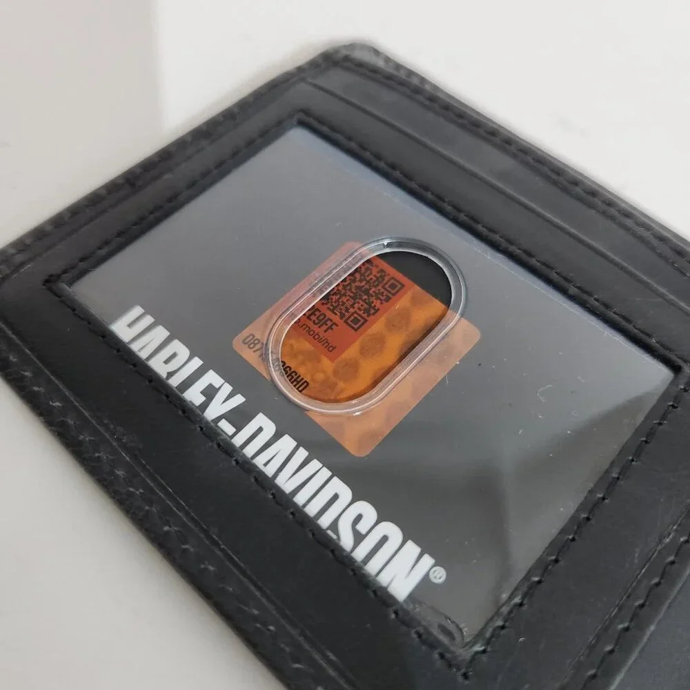 New Harley Davidson Mens Wallet Bi-Fold 100% Leather Logo RFID Blocking